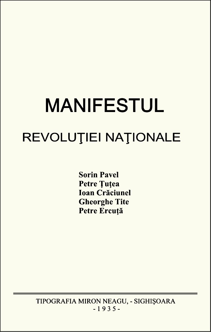 Manifestul Revoluţiei Naţionale -1935