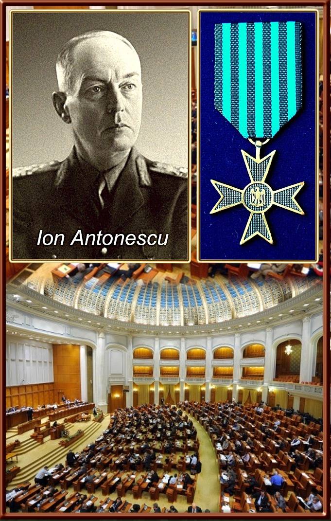 Marealul Ion Antonescu, Crucea comemorativă WW2, Parlamentul României