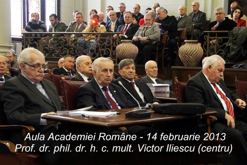Prof. Univ. Dr. Vladimir Iliescu în plenul Academiei-Romane, 14.02.2013