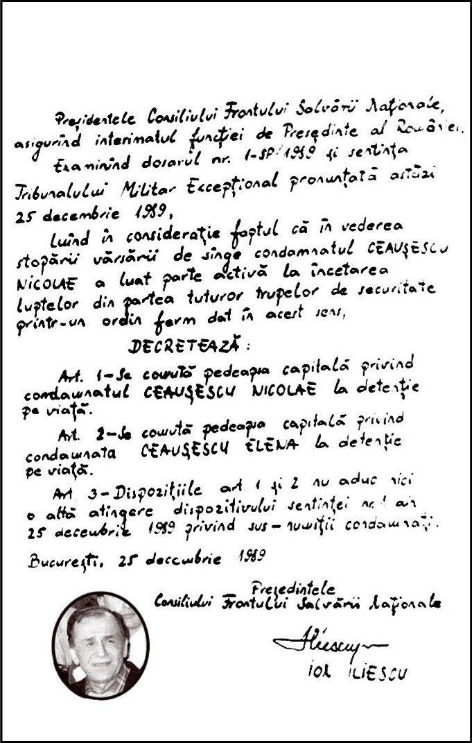 Decret-25.12.1989-Ion-Iliescu-comutare-pedeapsa-capitala - Copy