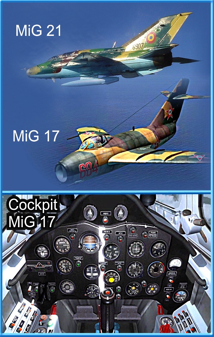 MiG-21, MiG-17 - cockpit