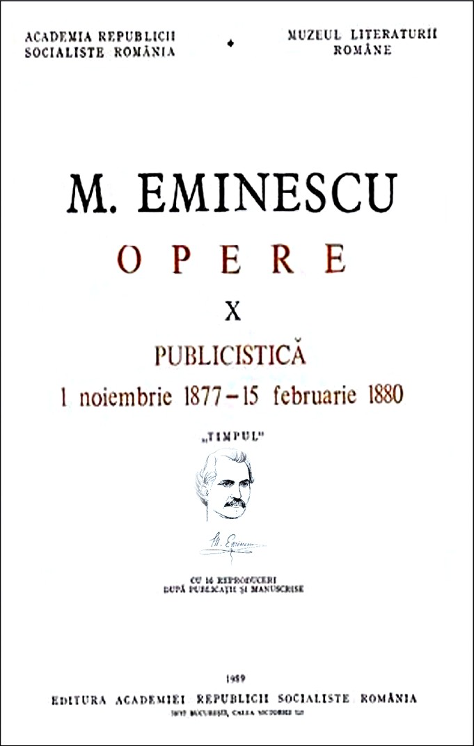 Eminescu Vol X Publicistica